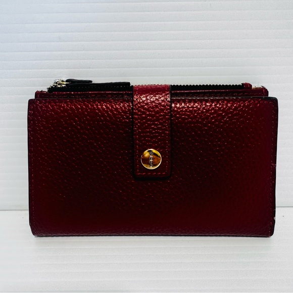 Lodis Red Leather Zip Card Case Wallet - Picture 5 of 12